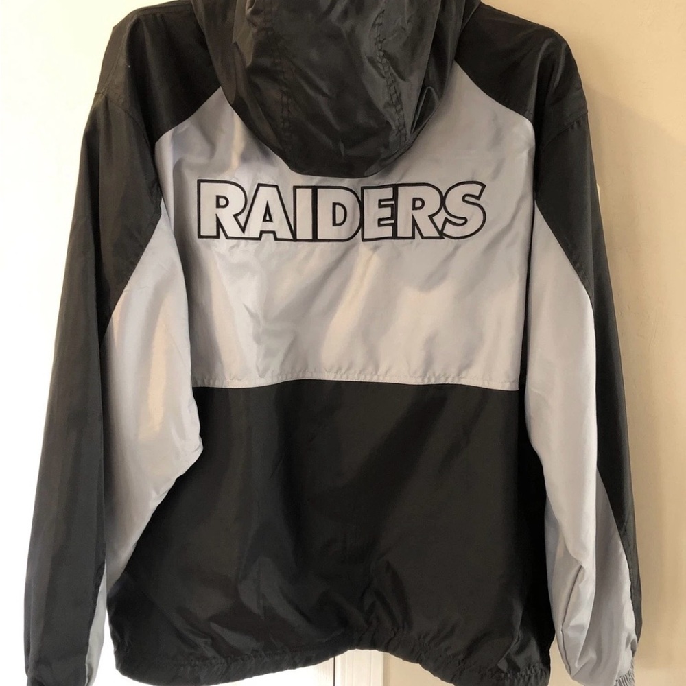 Vintage NFL GIII Apparel 2 In 1 Raiders Bomber Jacket Men’s Size L Double Side